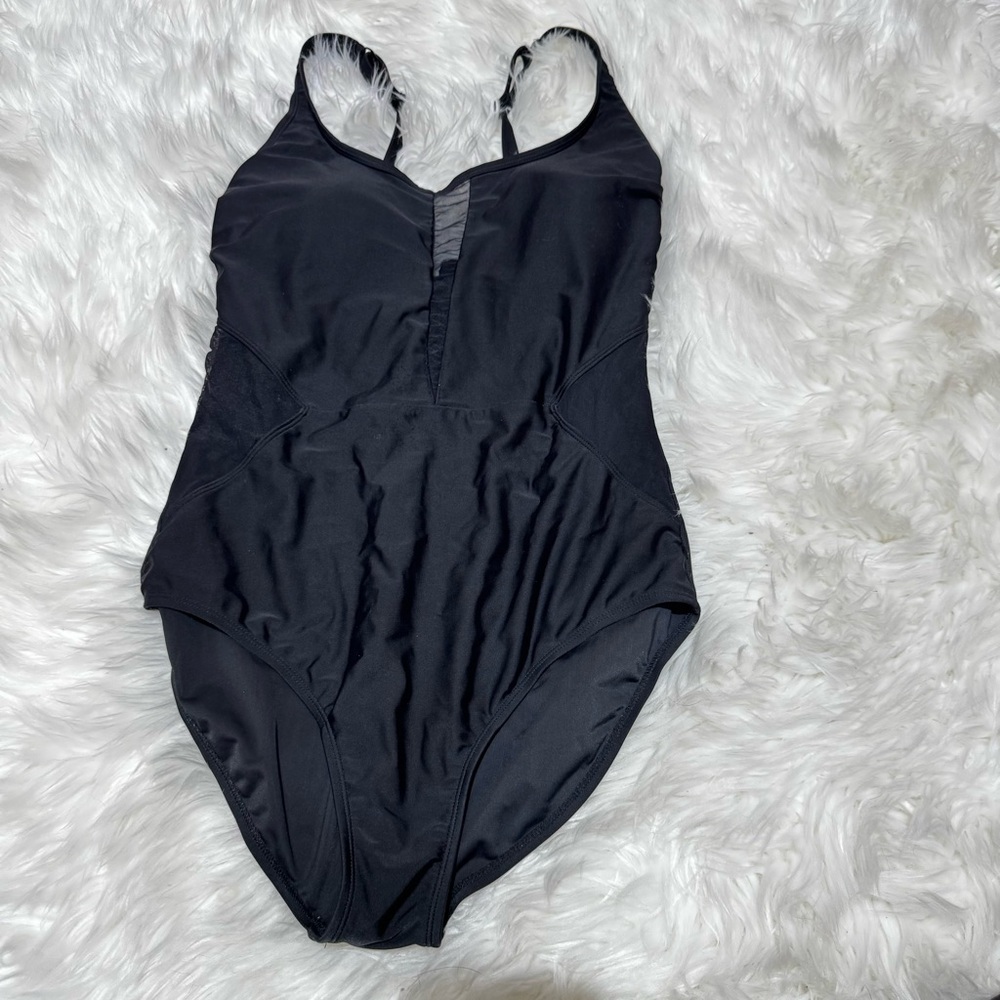Simon Chang black mesh swimsuit size12